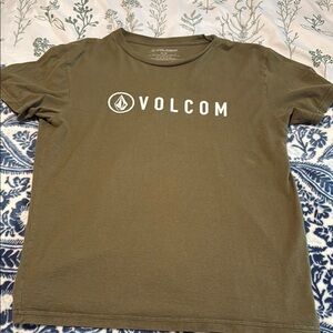 Volcom Khaki Tee with Logo